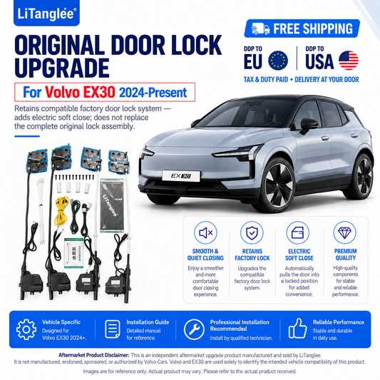 For Volvo EX30 2024-Present Premium Electric Soft Close Original Door Lock Upgrade Kit 4 Door Auto Suction System